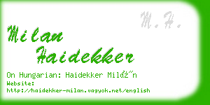 milan haidekker business card